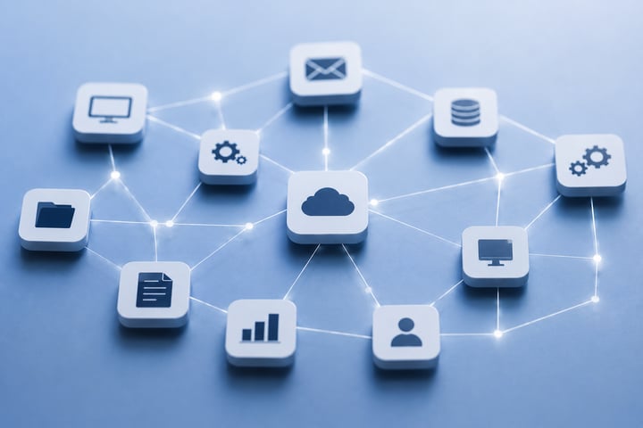 Cloud-based software ecosystem with connected applications